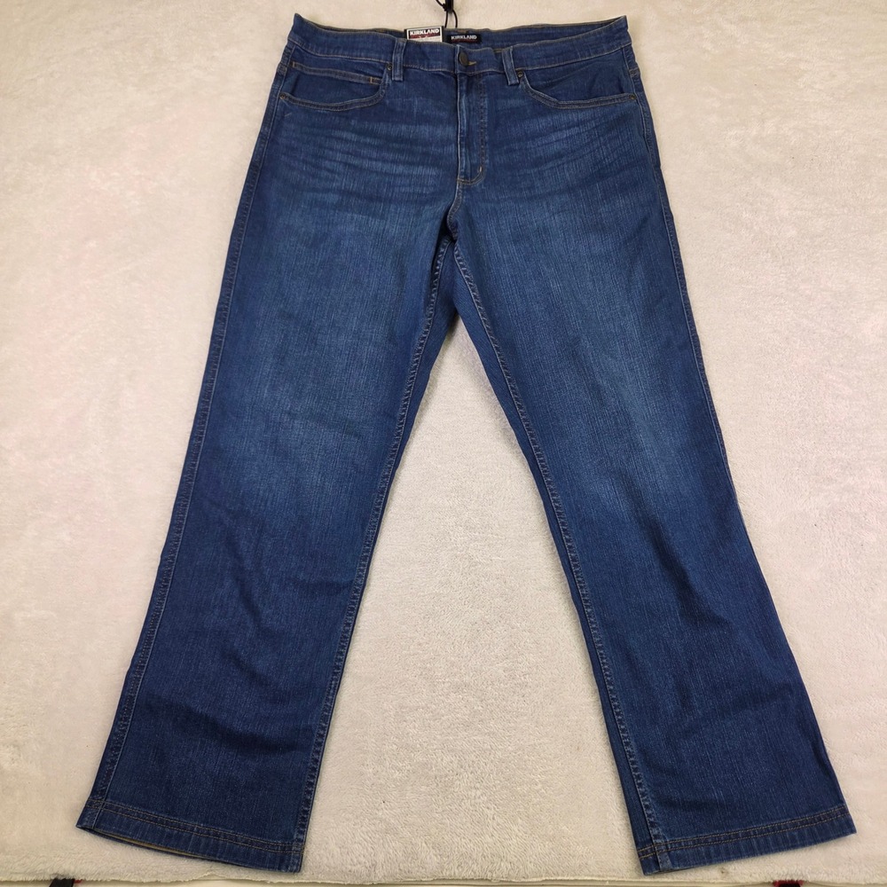Kirkland Signature Mens 38x32 Straight Leg Denim Jeans Dark Wash 7771420